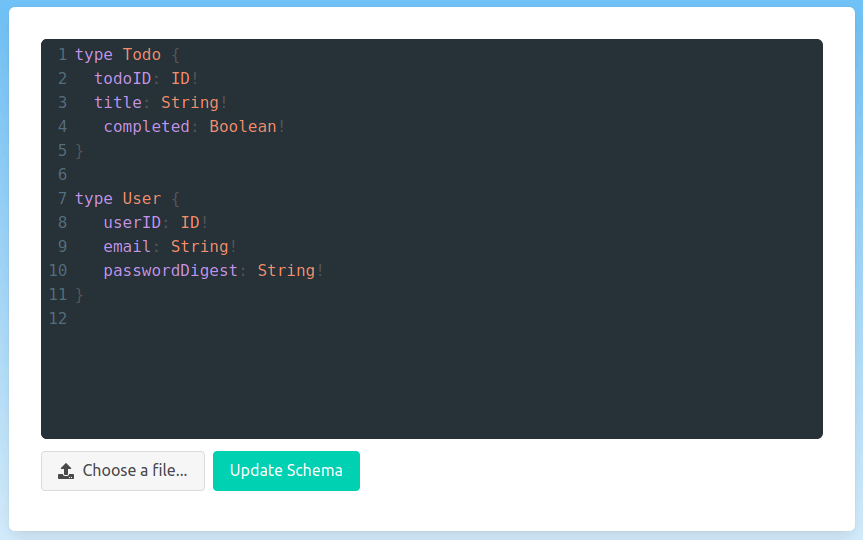 Viewing a GraphQL schema using Codemirror.